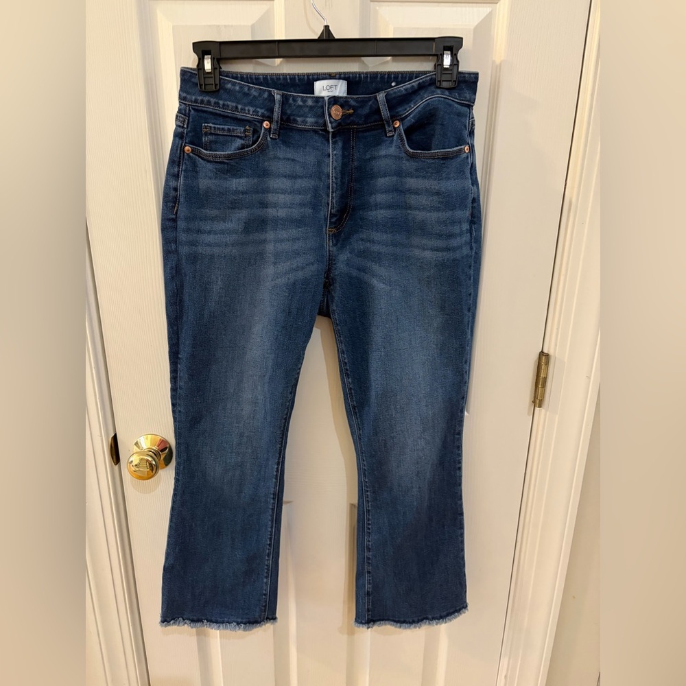 LOFT Outlet Curvy Demi Boot Jeans Size 10 Raw Hem